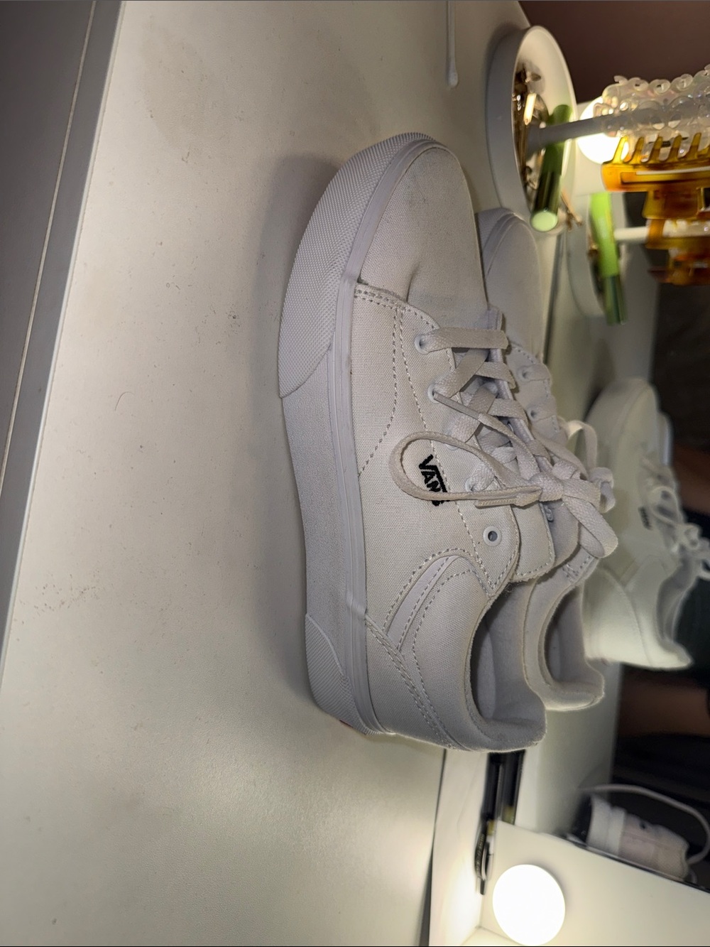 Vans White Low-Top Canvas Sneakers